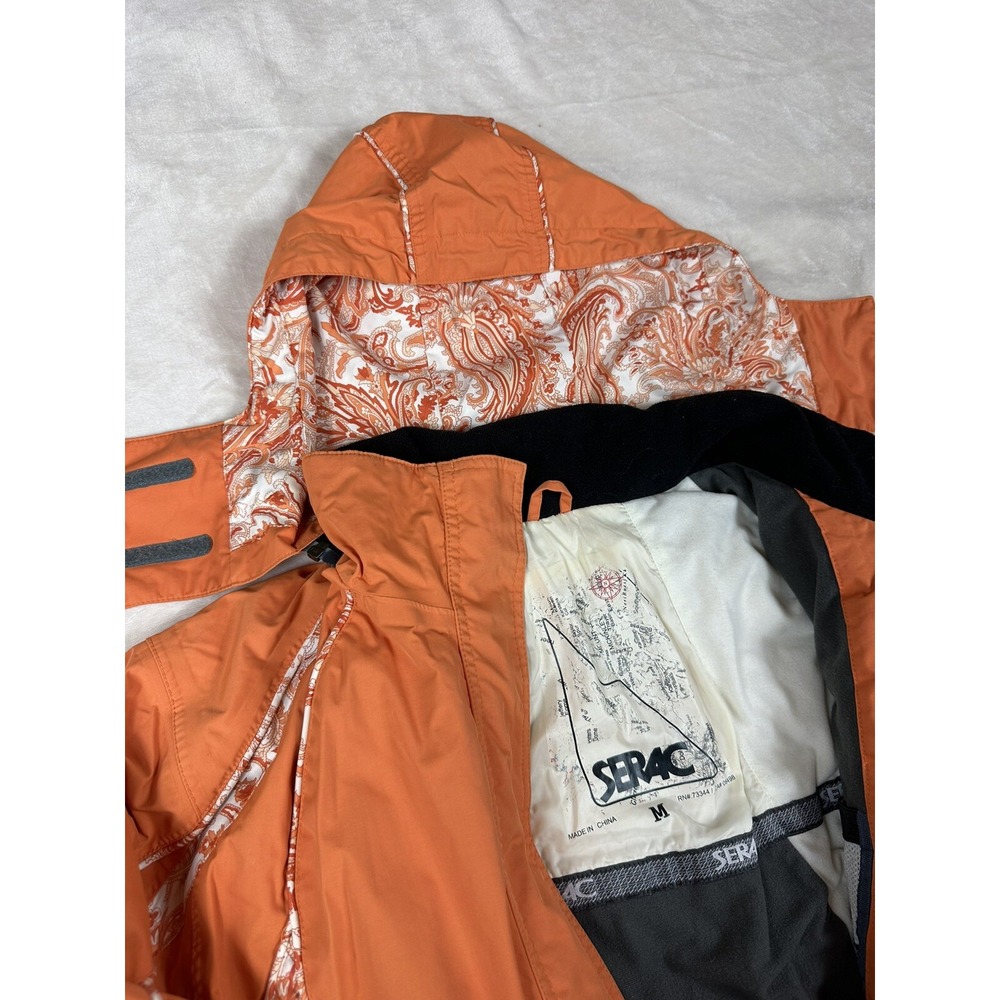 Vintage 80's-90's  SERAC Orange Ski Snow Jacket Women's MEDIUM - Picture 9 of 13